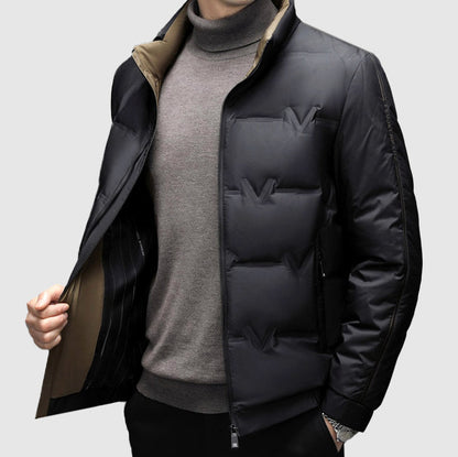 Noah Quilted Regular Fit Puffer Jacket | Stand Collar Zip Front Jacket