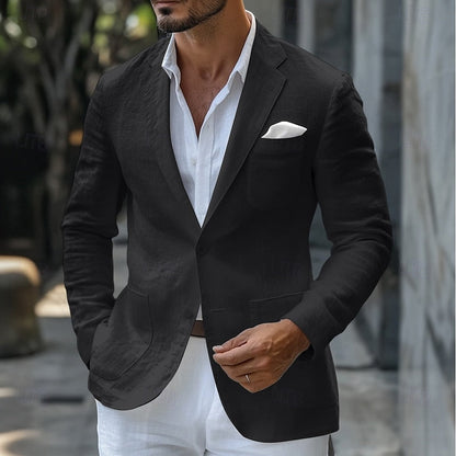 Men’s Blazer – Slim Fit – Breathable Blend – Single-Breasted – Classic Lapel