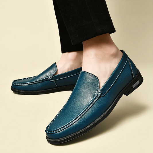 Men’s Moccasins – Leather Slip-On – Classic Stitch – Comfort Fit