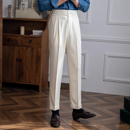 Men’s Tailored Trousers – Flat Front – Straight Leg Formal Fit