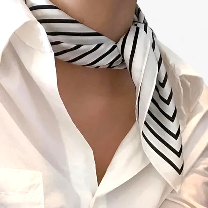 Women’s Square Scarf – Silk Feel – Lightweight – Geometric Print – Versatile Drape
