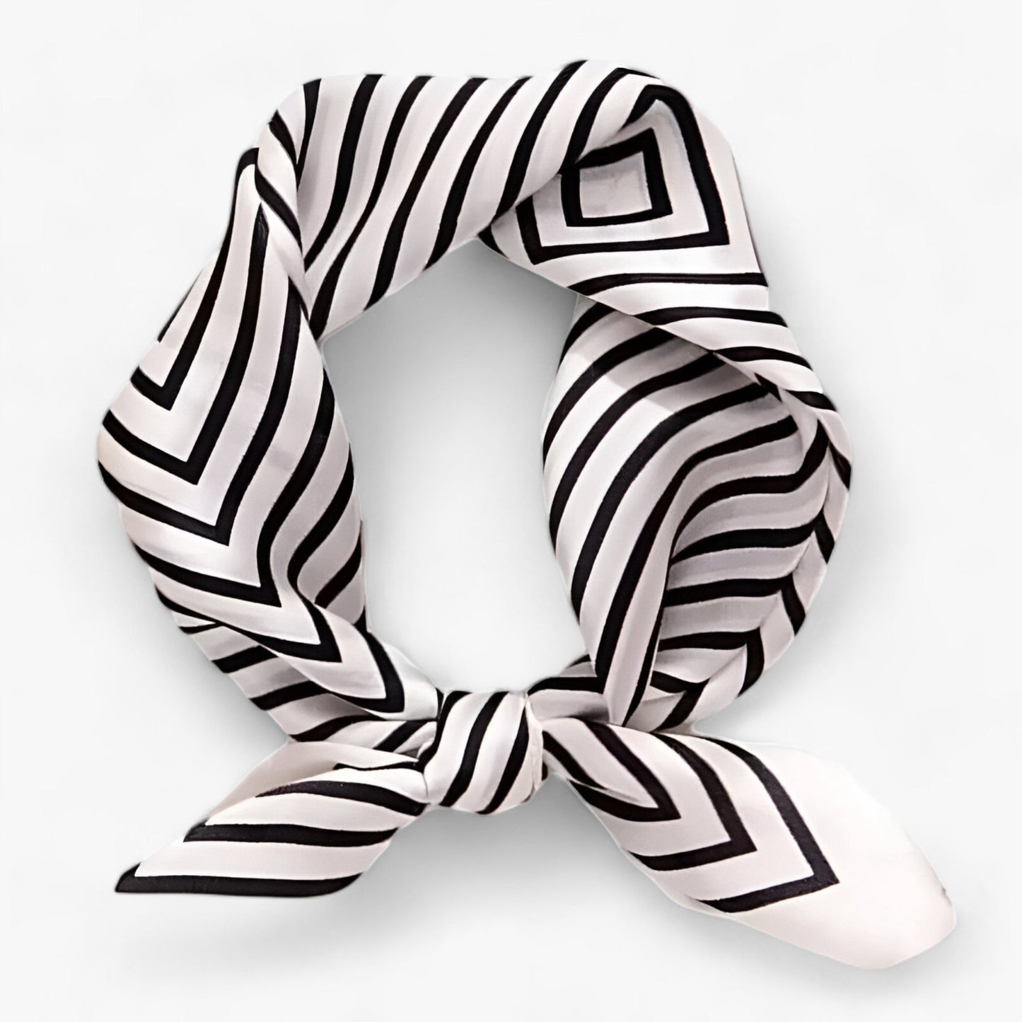 Women’s Square Scarf – Silk Feel – Lightweight – Geometric Print – Versatile Drape