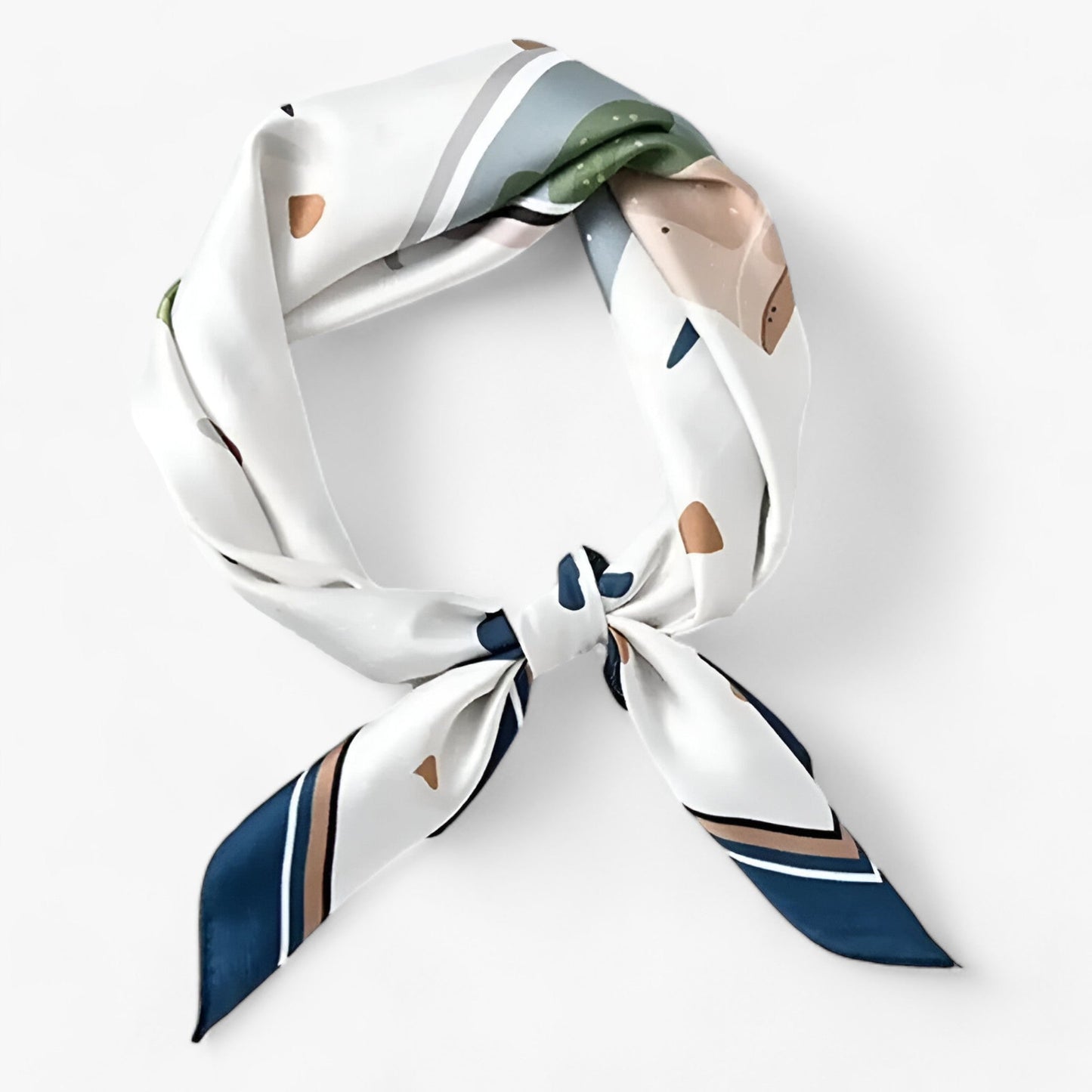 Women’s Square Scarf – Silk Feel – Lightweight – Geometric Print – Versatile Drape
