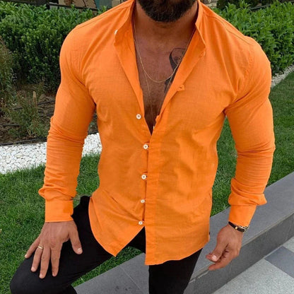 Men’s Shirt – Slim Fit – Long Sleeve – Button-Up – Natural Fibers – Casual Smart