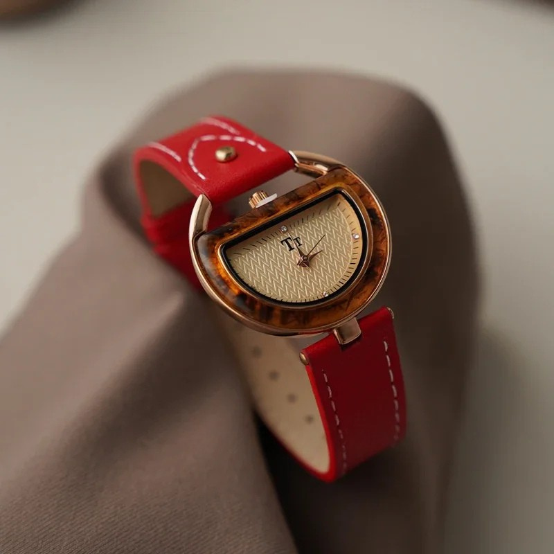 Isla Wrist Watch | Textured Fur Trim Wrist Watch