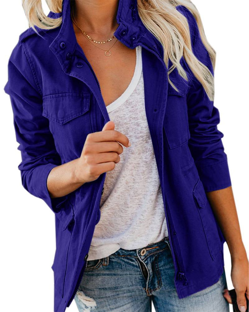 Women’s Utility Jacket – Cotton – Regular Fit – Zip Button Front – Four Pocket
