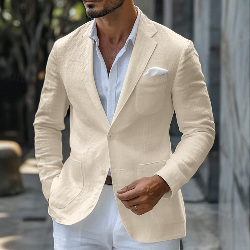 Men’s Blazer – Slim Fit – Breathable Blend – Single-Breasted – Classic Lapel