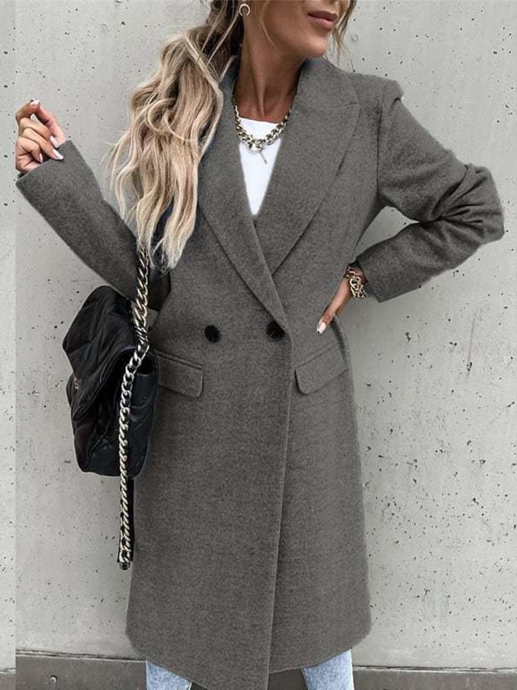 Women's Coat - Wool - Tailored Fit - Classic Lapel