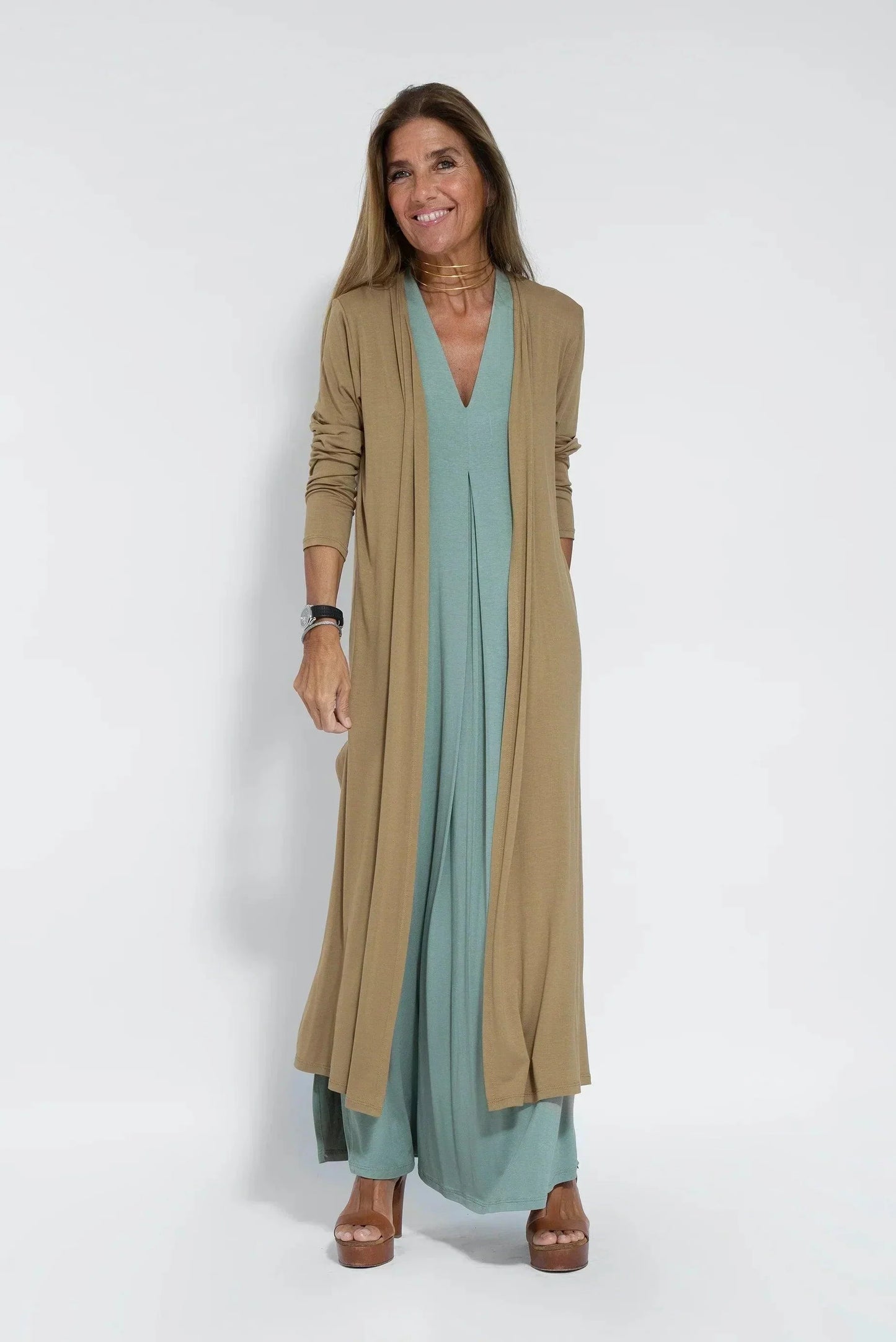 Women's Maxi Dress - Sleeveless A-Line - Lightweight Flowy V-Neck Elegant Fit