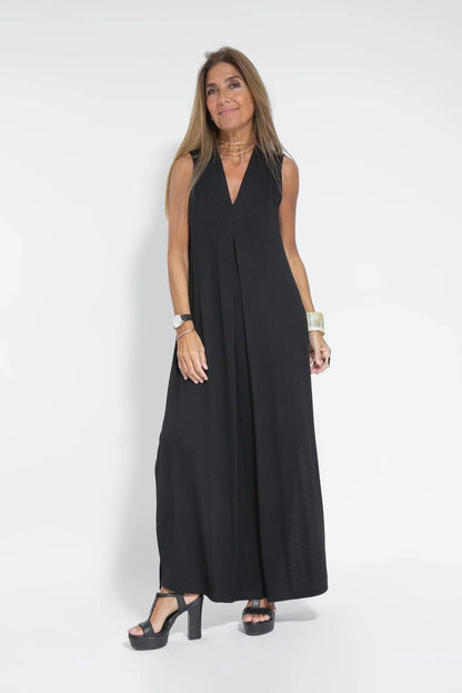Women's Maxi Dress - Sleeveless A-Line - Lightweight Flowy V-Neck Elegant Fit
