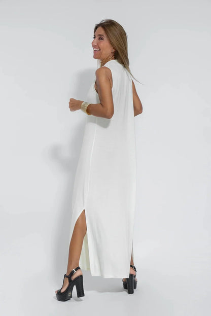 Women's Maxi Dress - Sleeveless A-Line - Lightweight Flowy V-Neck Elegant Fit