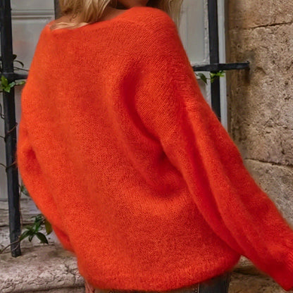 Isla Oversized Sweater | Balloon Sleeves Dropped Shoulder Sweater