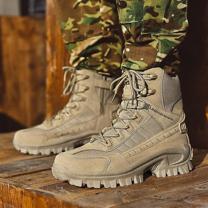 Men’s Tactical Boots – High-Top Support – Reinforced Toe – Rugged Grip Sole