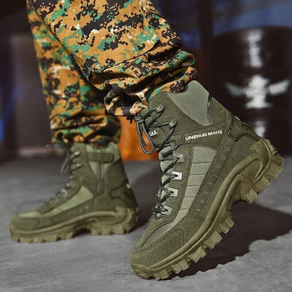 Men’s Tactical Boots – High-Top Support – Reinforced Toe – Rugged Grip Sole