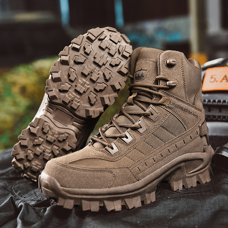 Men’s Tactical Boots – High-Top Support – Reinforced Toe – Rugged Grip Sole