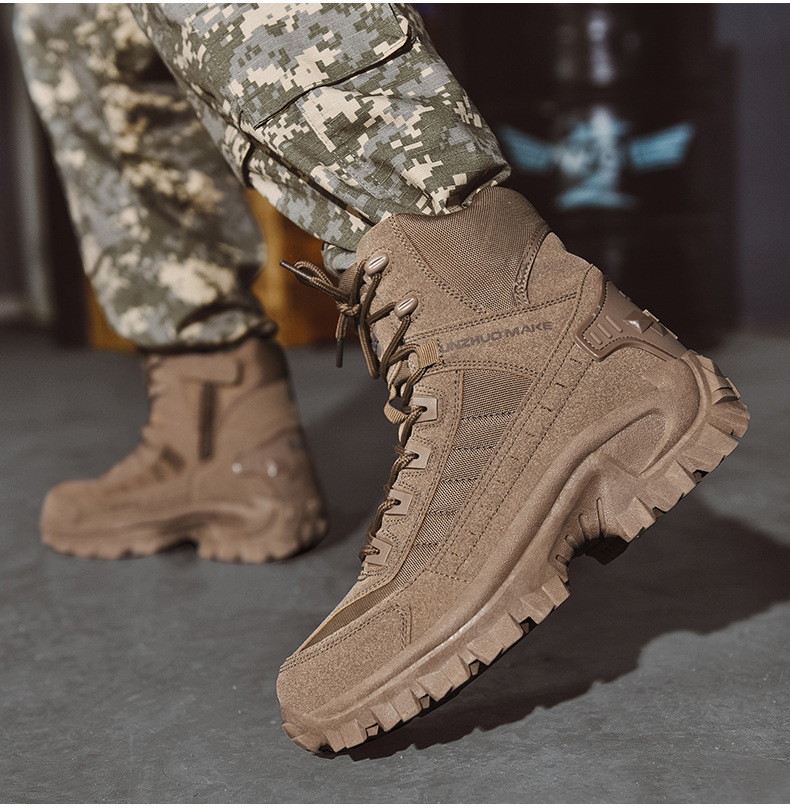 Men’s Tactical Boots – High-Top Support – Reinforced Toe – Rugged Grip Sole