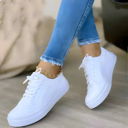 Women’s Sneakers – Supportive Fit – Mesh Upper – Lace-Up Low Top Casual