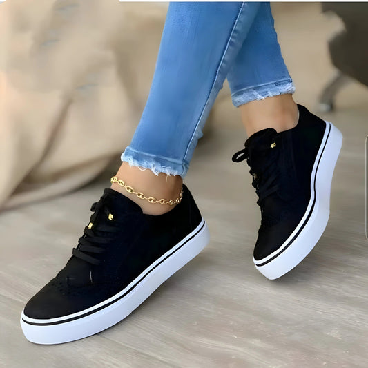 Women’s Sneakers – Supportive Fit – Mesh Upper – Lace-Up Low Top Casual