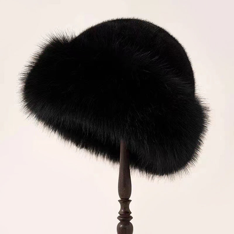 Isla Close-Fitting Ear-Covering Fur Trim Fur Hat | Solid Fur Hat