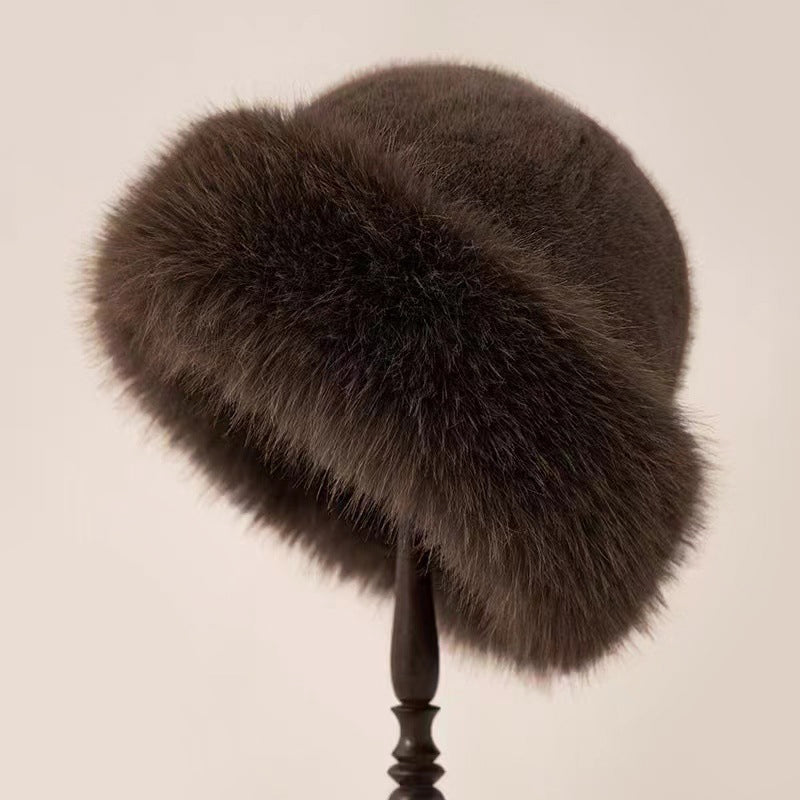 Isla Close-Fitting Ear-Covering Fur Trim Fur Hat | Solid Fur Hat