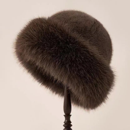 Isla Close-Fitting Ear-Covering Fur Trim Fur Hat | Solid Fur Hat