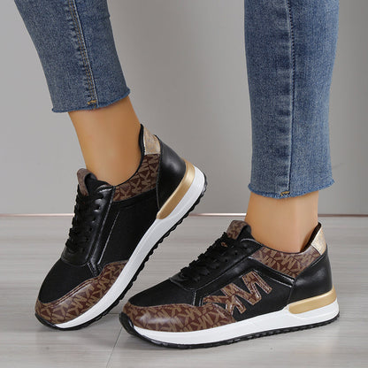 Women’s Low-Top Sneakers – Breathable Fabric – Cushioned Sole – Lace-Up – Casual Style