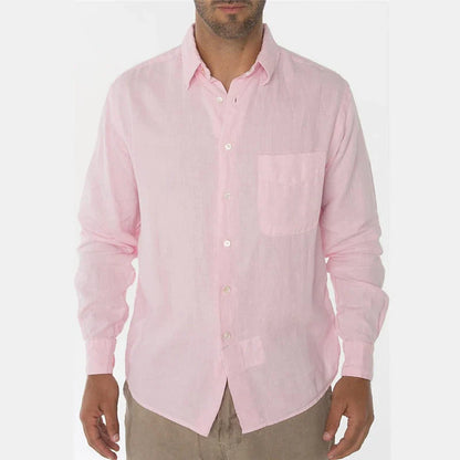 Men’s Casual Shirt – Relaxed Fit – Natural Fibers – Long Sleeve Button-Down