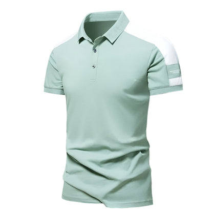 Men’s Polo Shirt – Slim Fit – Breathable Blend – Contrast Shoulder Panels – Smart Casual