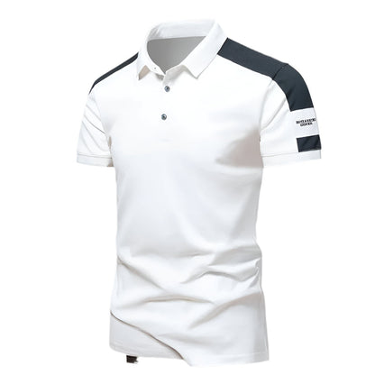 Men’s Polo Shirt – Slim Fit – Breathable Blend – Contrast Shoulder Panels – Smart Casual