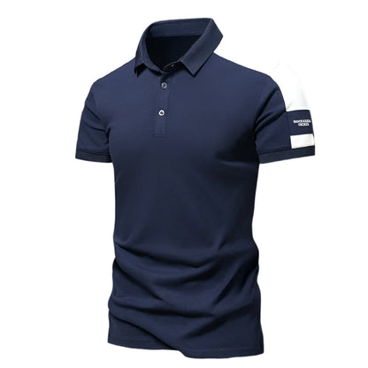 Men’s Polo Shirt – Slim Fit – Breathable Blend – Contrast Shoulder Panels – Smart Casual