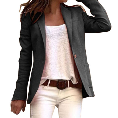 Women’s Blazer – Slim Fit – Tailored Silhouette – Wool Blend – Single Button Closure