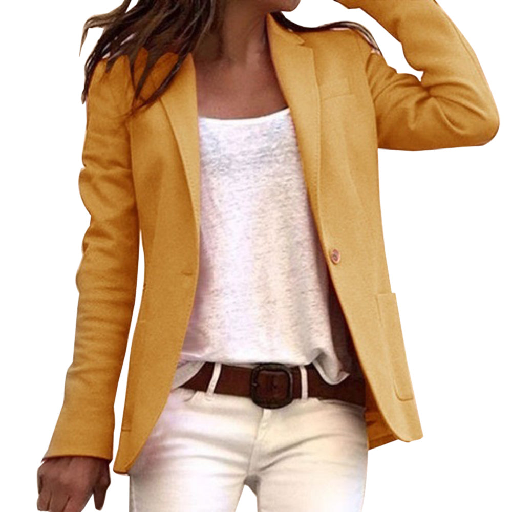 Women’s Blazer – Slim Fit – Tailored Silhouette – Wool Blend – Single Button Closure