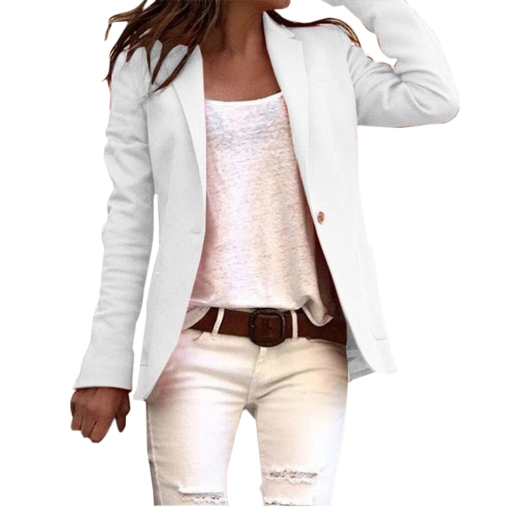Women’s Blazer – Slim Fit – Tailored Silhouette – Wool Blend – Single Button Closure