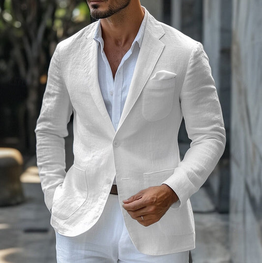 Men’s Blazer – Slim Fit – Breathable Blend – Single-Breasted – Classic Lapel