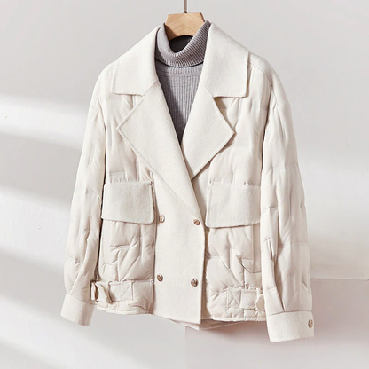 Isabella Double-Breasted Jacket | Quilted Relaxed Fit Jacket