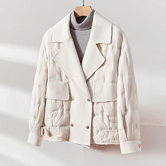 Isabella Double-Breasted Jacket | Quilted Relaxed Fit Jacket