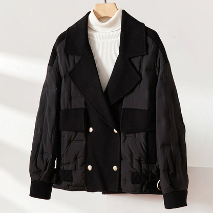 Isabella Double-Breasted Jacket | Quilted Relaxed Fit Jacket