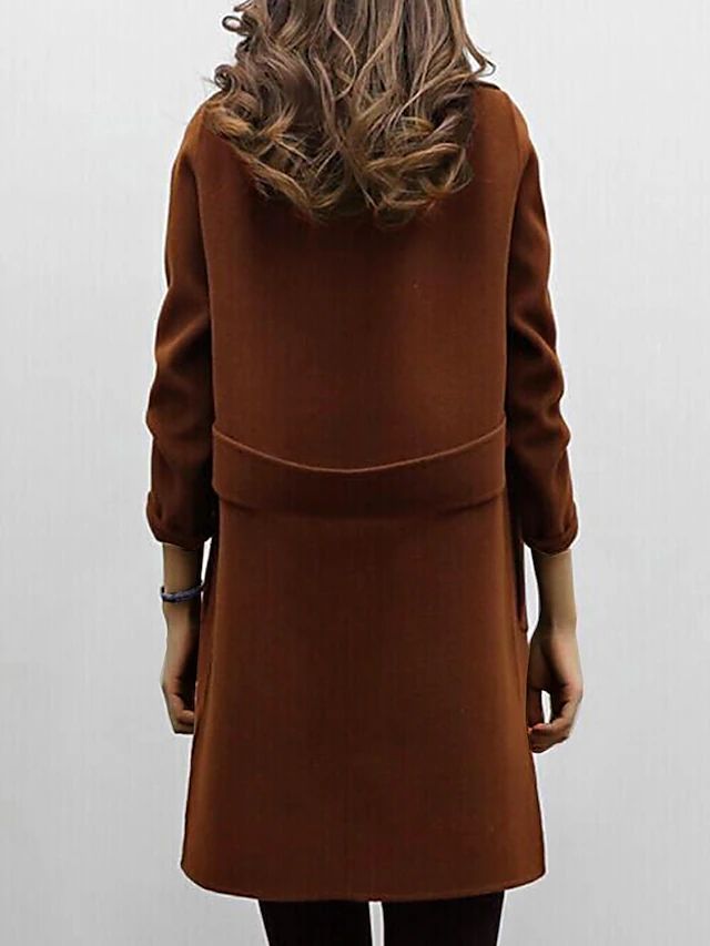 Women’s Double-Breasted Coat – Wool Blend – Structured Fit – Wide Lapels
