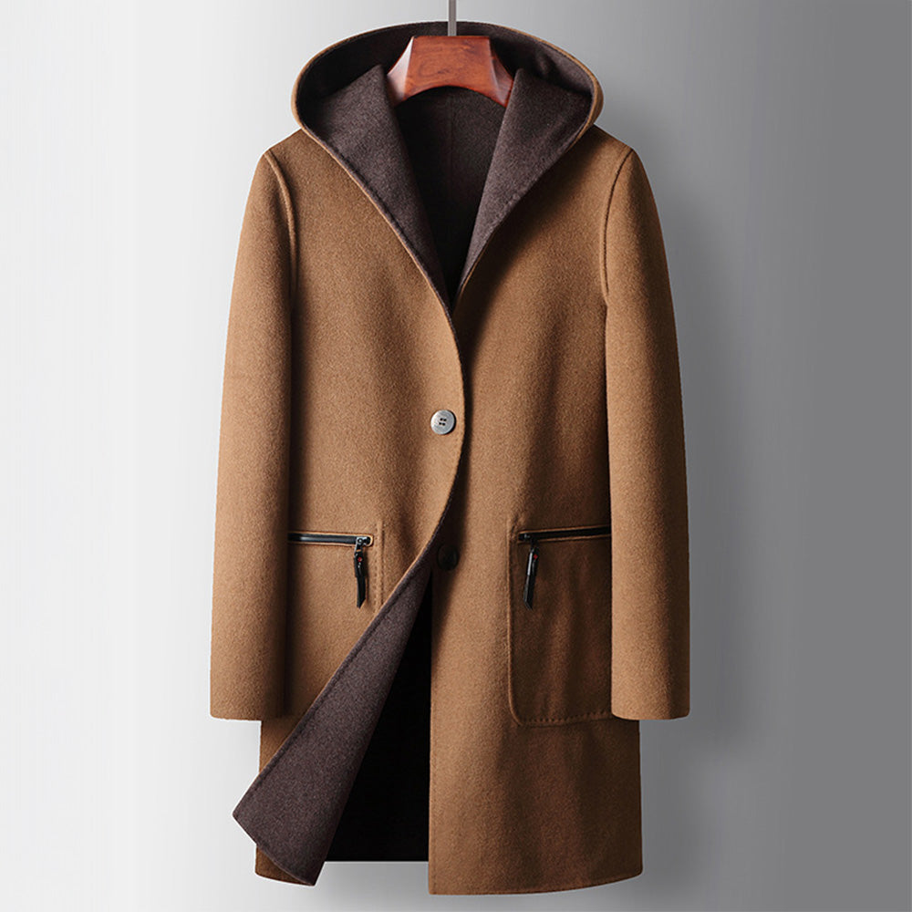 Ethan Relaxed Fit Hooded Coat | Reversible Knee-Length Coat