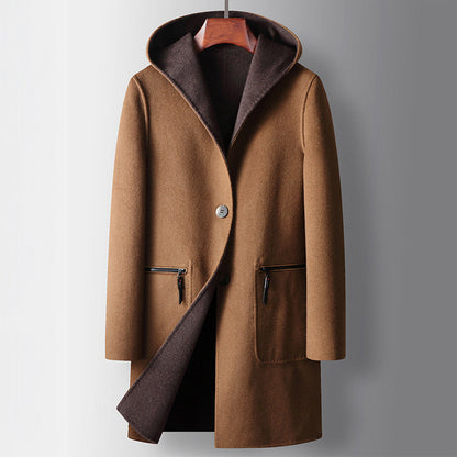 Ethan Relaxed Fit Hooded Coat | Reversible Knee-Length Coat