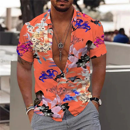 Men’s Polo Shirt – Slim Fit – Breathable Blend – Short Sleeve – Floral Print
