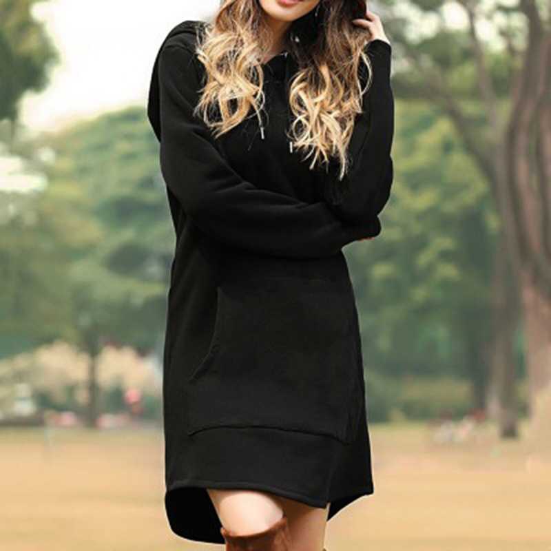 Long soft dress with hood for women