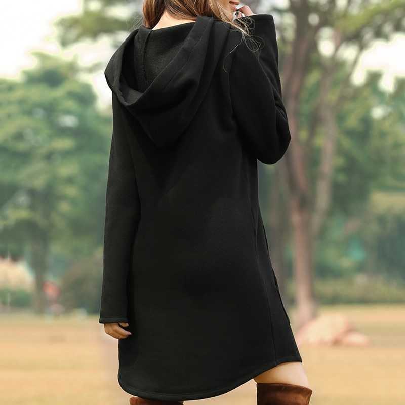 Long soft dress with hood for women