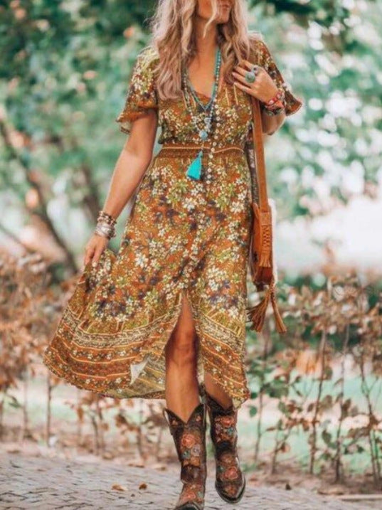 Bohemian dress in cotton for women