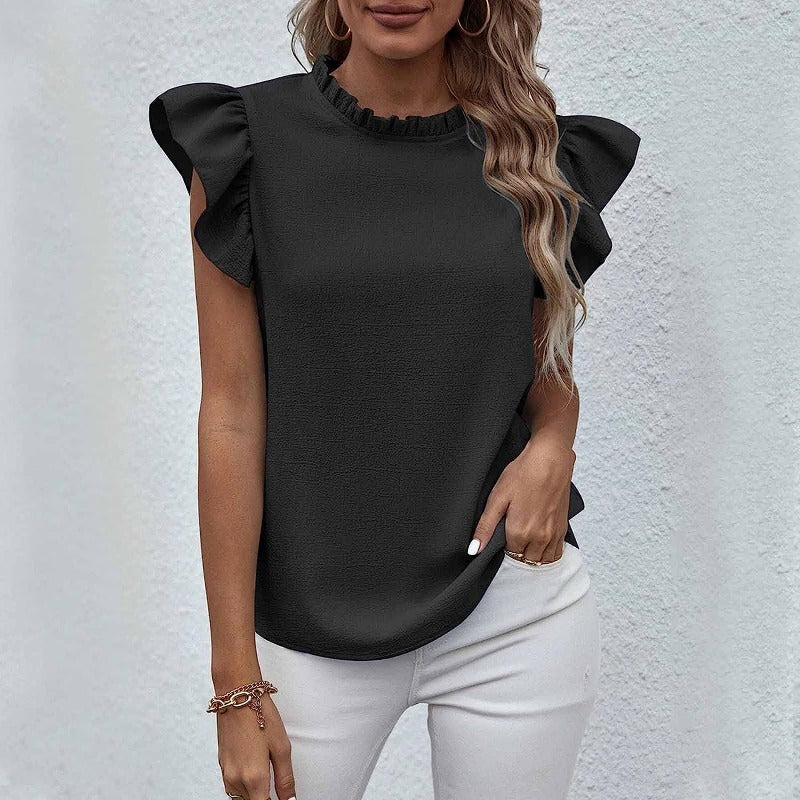 Elegant women's blouse with ruffle sleeves for women