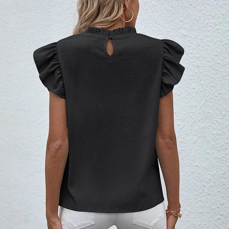 Elegant women's blouse with ruffle sleeves for women