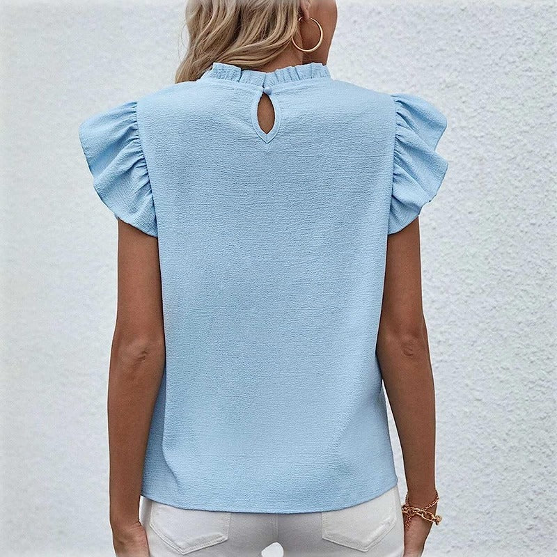 Elegant women's blouse with ruffle sleeves for women