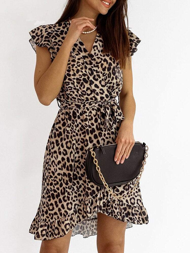 Gorgeous leopard-print mini dress for women