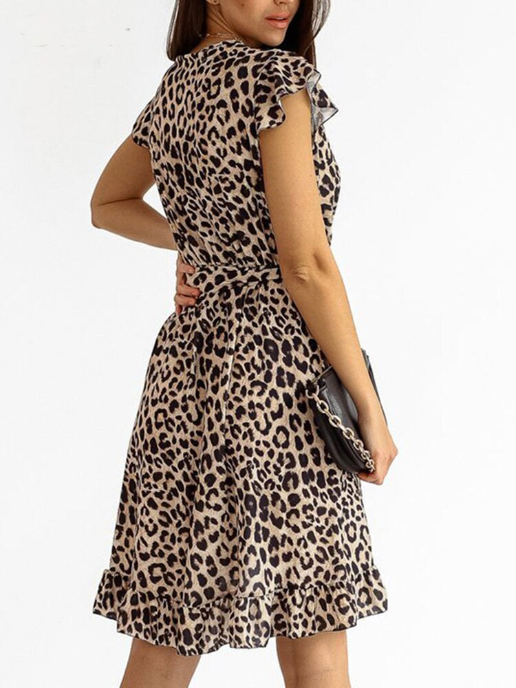 Gorgeous leopard-print mini dress for women