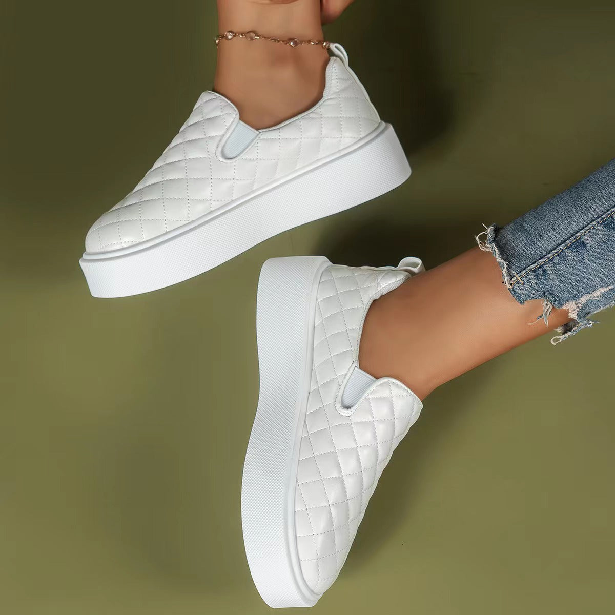 Sophie - Elegant women's trainers with platform sole